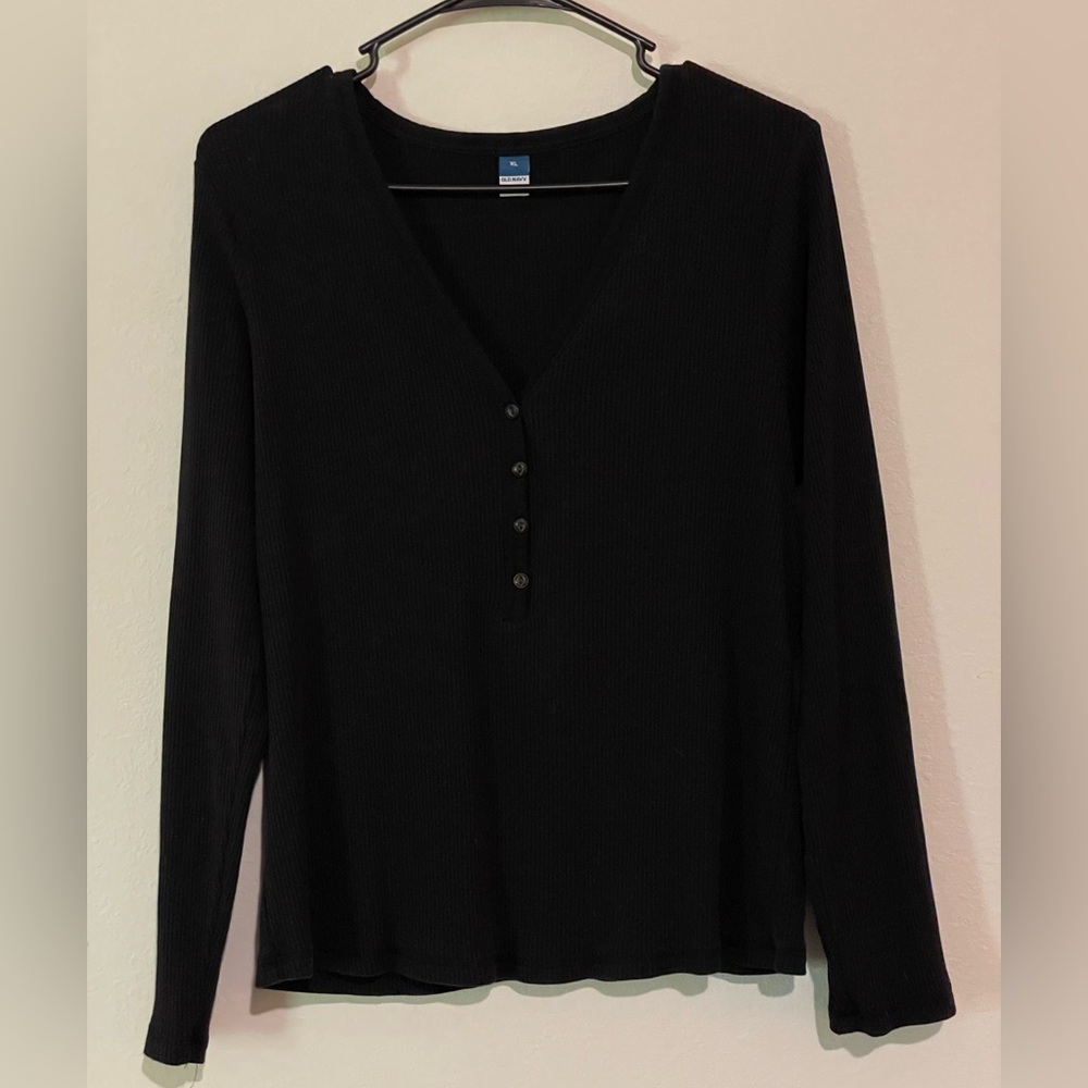 SOLD! Old Navy Black Long Sleeve Henley Top